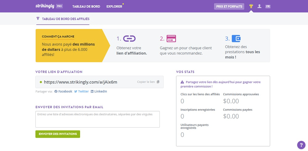 null Affiliation Strikingly